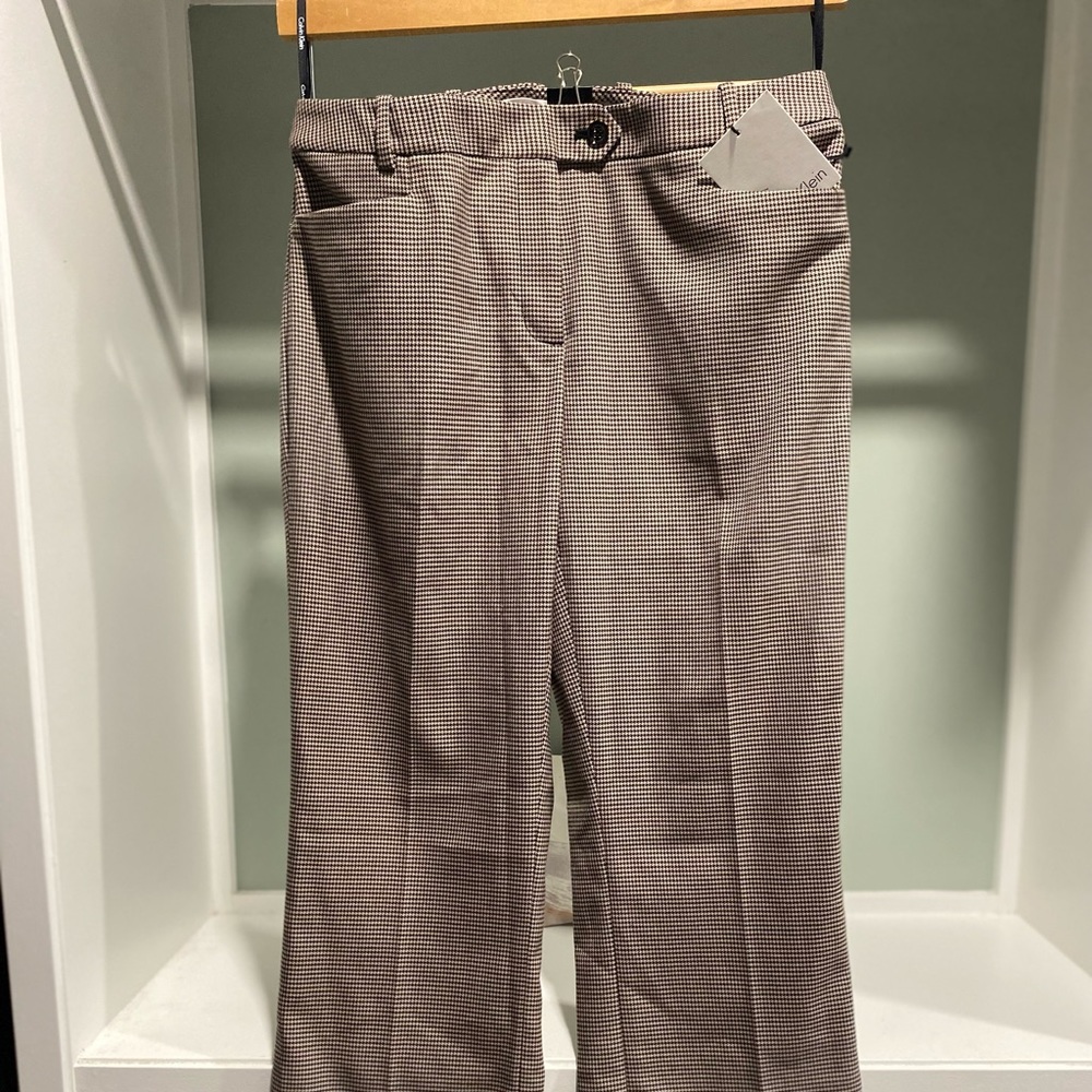 CK brown houndstooth trousers. Never worn